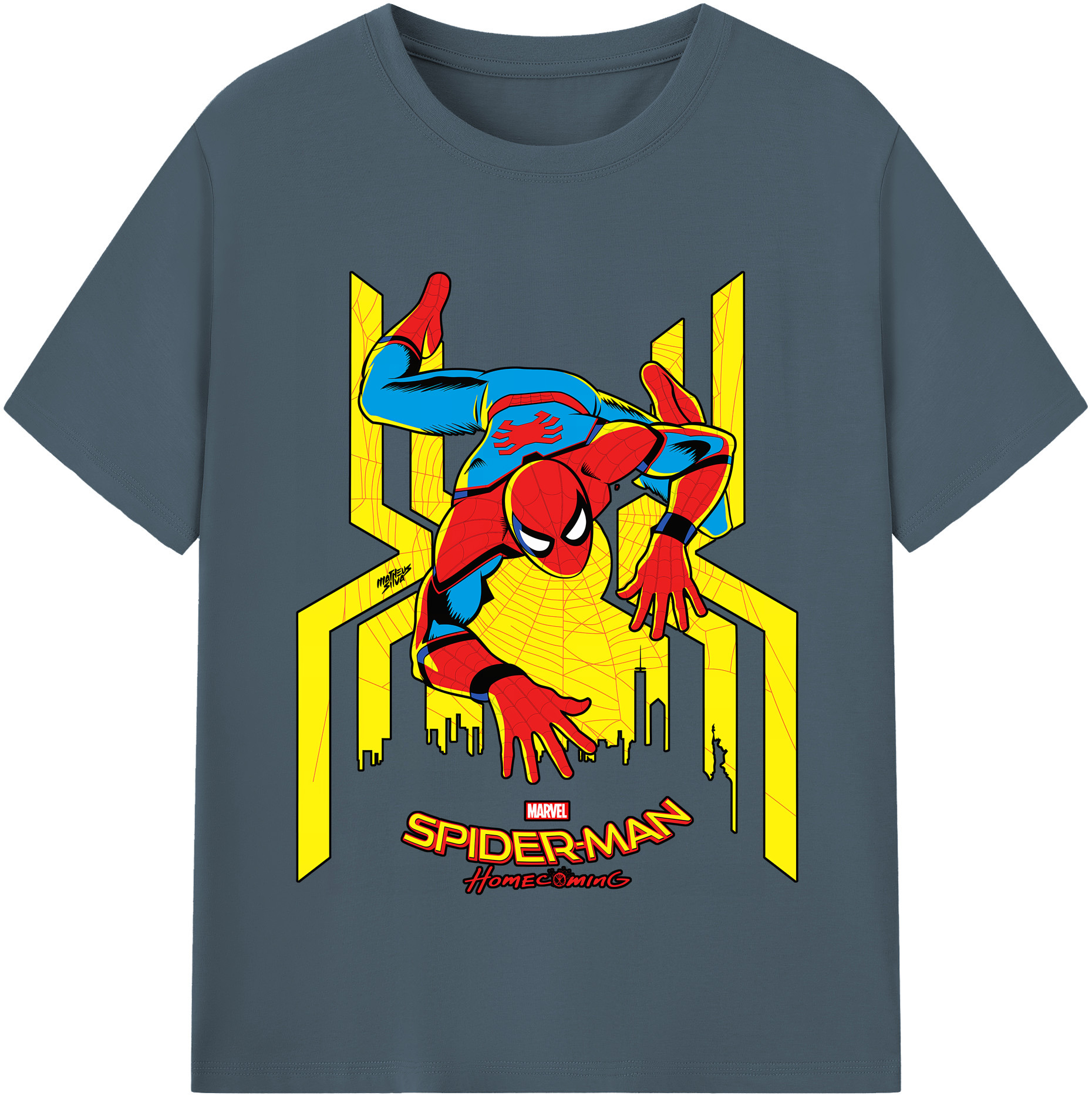 （画像用） Spider Man スパイダーマン 綿100％半袖Tシャツ（フロントプリント）
